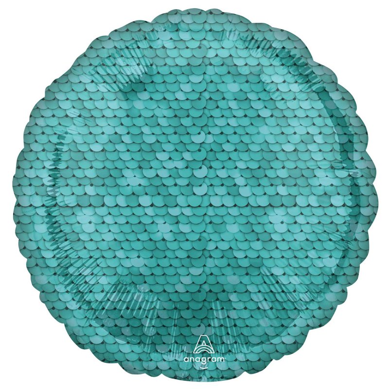 Stunning 45cm ocean blue sequin foil balloon, perfect for elegant celebrations and themed parties.