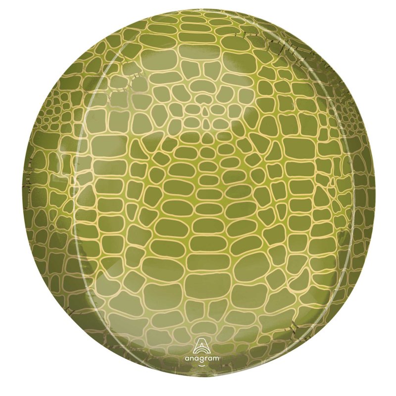 Vibrant 40cm alligator print foil balloon, perfect for parties and celebrations, self-sealing and durable.