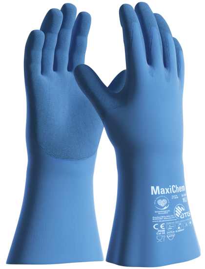ATG Maxichem TRItech Latex 76-730 Std Gloves (Pair) - Blue - Size: 9