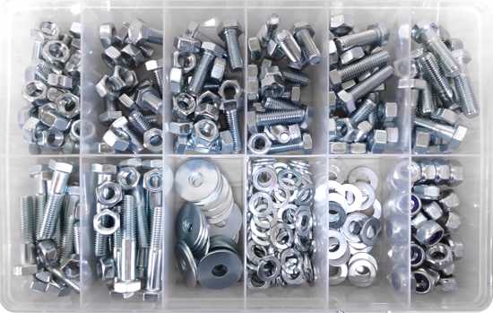Class 8.8 M10 Bolt/Nut/Washer Assortment Kit-255 piece (Kit)