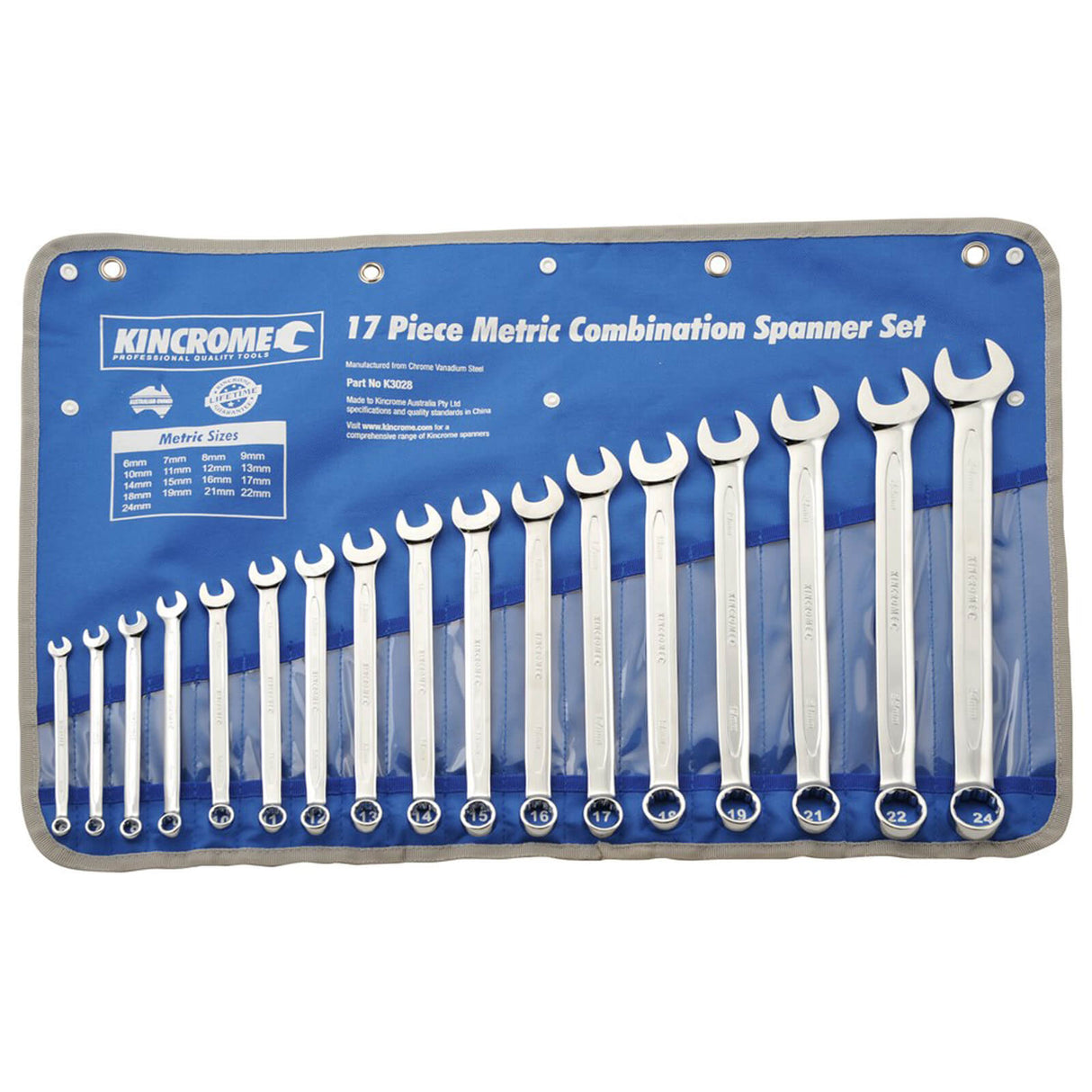 Kincrome 17 Piece Combination Spanner Set - Metric (Each)