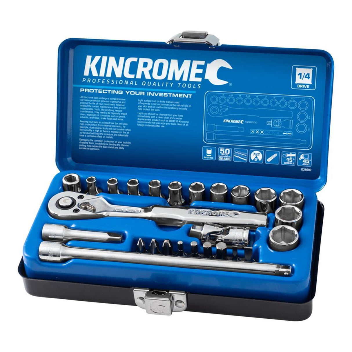 Kincrome 26 Piece Socket Set - Metric 1/4" Drive