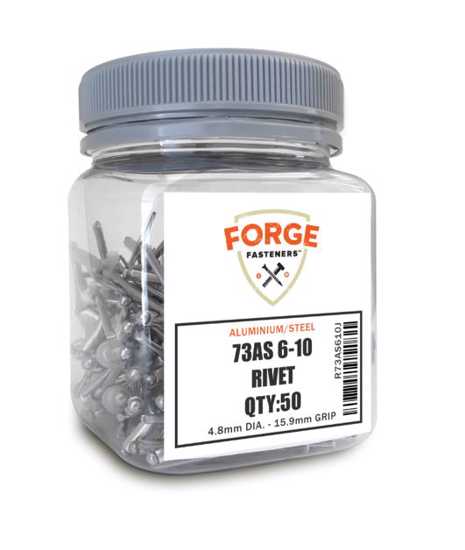 73AS 6-6 Aluminium Truss (Dome) Head Rivet-50 Pack