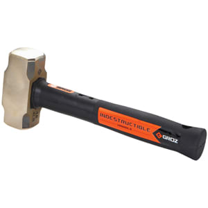 Groz Indestructible Handle Brass Head Hammer 4lb