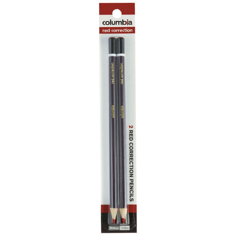 Columbia Correction Red Pencil 2-pack for effortless marking and grading, featuring smooth, high-quality red lead.