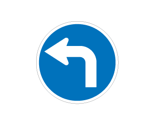 Road Sign | Turn Left Arrow Single Sided 600mm Diameter (Single Sided)