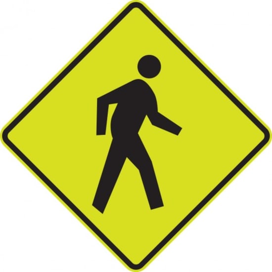 SIGN | PEDESTRIANS - SMALL YELLOW (Each)