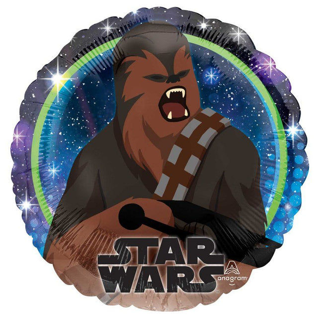 45cm Chewbacca balloon featuring vibrant colors, perfect for Star Wars-themed parties and celebrations.