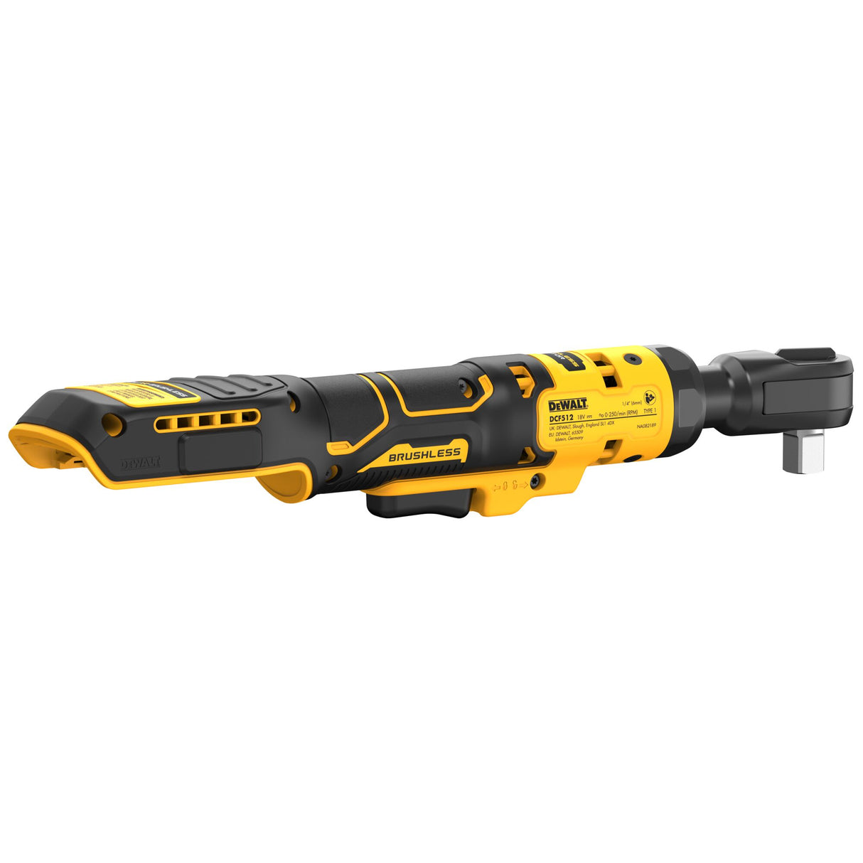 DeWALT 18V XR BL Open Head Cordless Ratchet 1/2" (Skin Only)