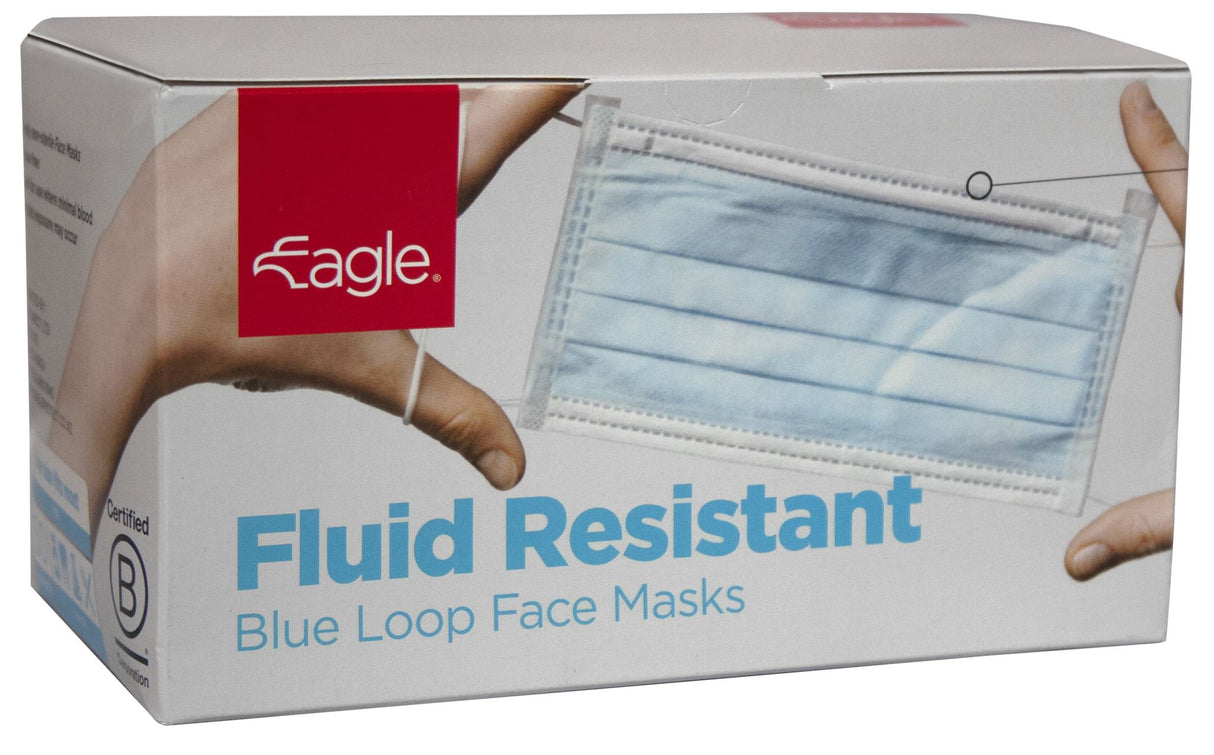 Eagle Blue Fluid Resistant Face Masks Pack of 50