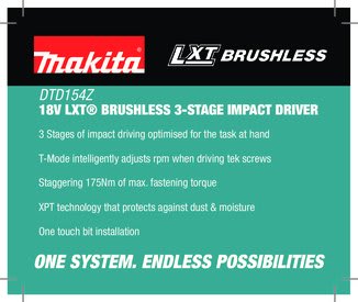 Makita 18V LXT BL T-Mode Cordless Impact Driver 1/4" Hex (Skin Only)