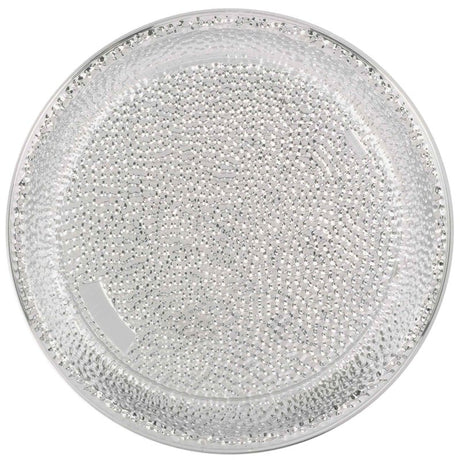 Elegant 40cm silver serving tray with a hammered finish, perfect for entertaining and home decor.
