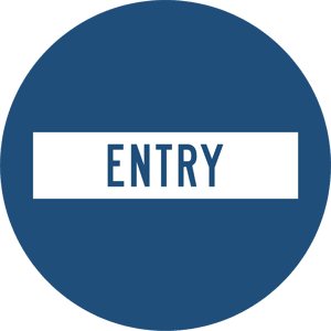 General Info Sign | Blue Entry 750mm Diameter (Single Sided)