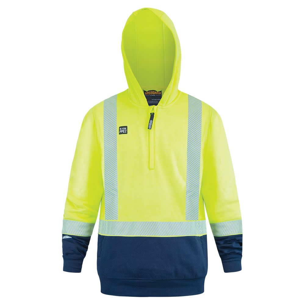 Arcguard, 18.4cal Inheratex Hi Vis Hoodie, 25217YN - Yellow/Navy (Size: L)