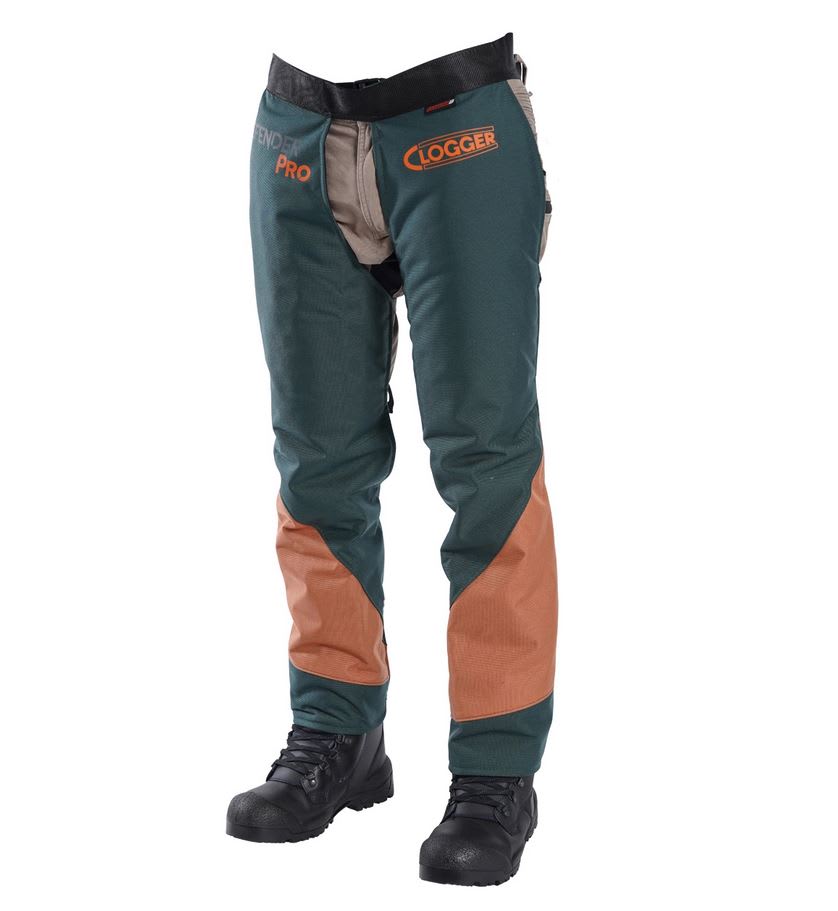 Clogger, DefenderPRO Tough Chainsaw Chaps, C71Z Zipped - Green/Orange - L