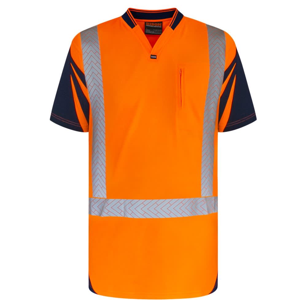 Bison, Hi Vis Quick-Dry Cotton Polo, 232012 - Orange - M