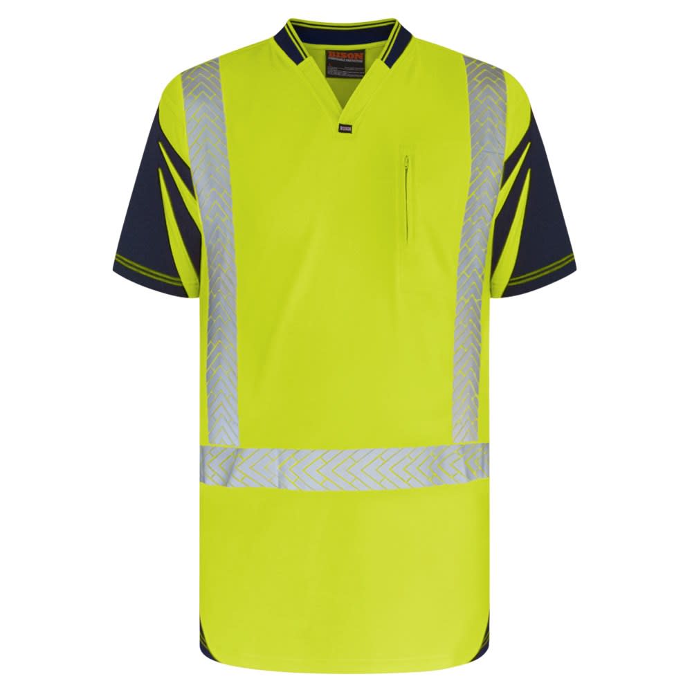 Bison, Hi Vis Quick-Dry Cotton Polo, 232012 - Yellow (Size: L)