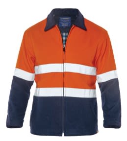 Workhorse, Hi Visibility Bluey Jacket, MJA034 - Orange/Navy (Size: 2XL)