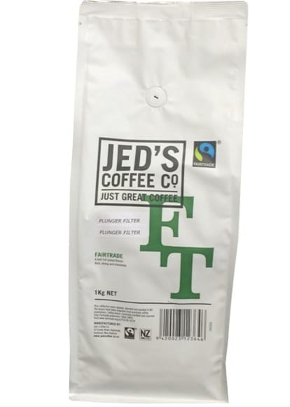 Jed's Fair Trade Plunger Grind Coffee 1kg (Pack)