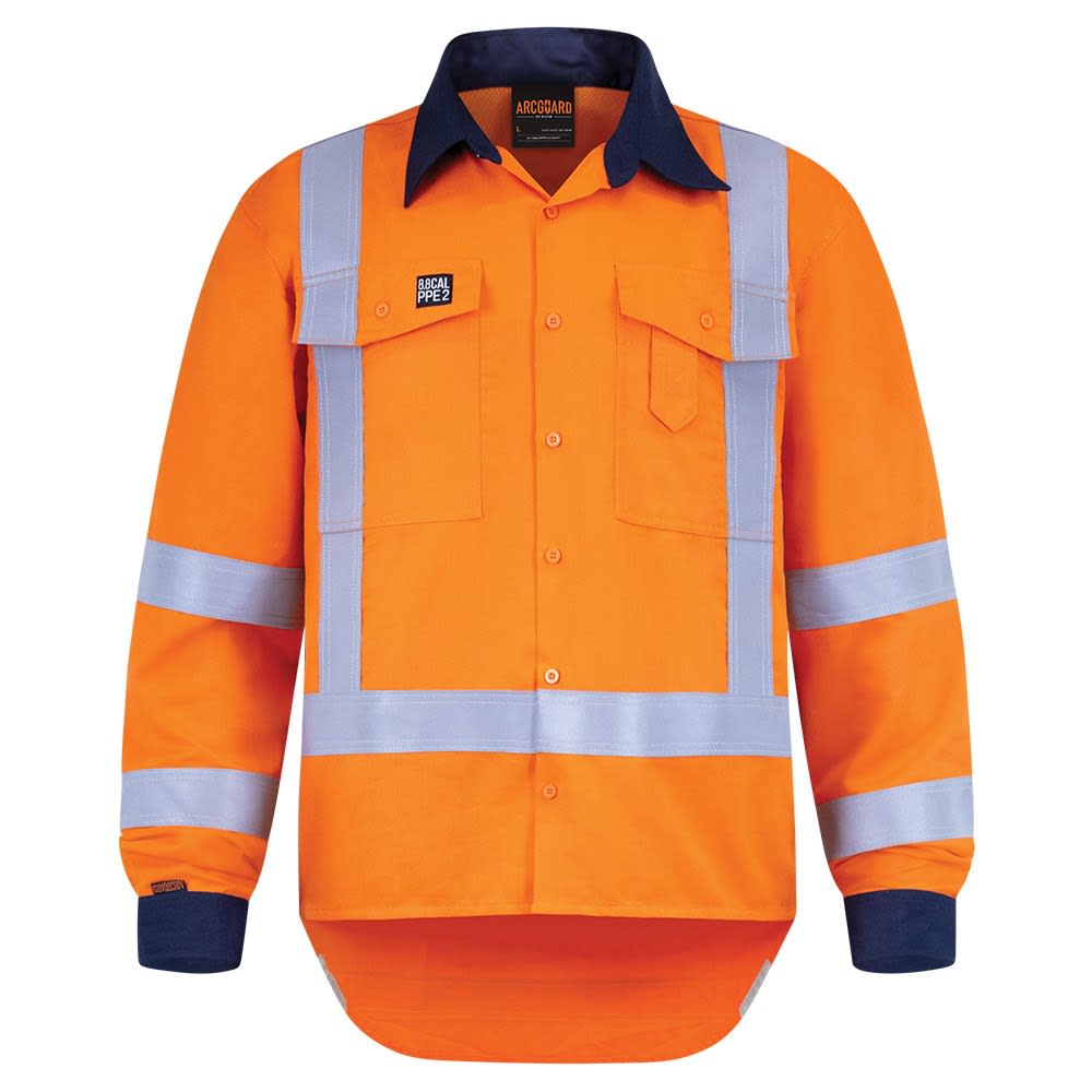 Arcguard, 8.8Cal TTMC-W17 FR Shirt, 213171ON - Orange/Navy (Size: M)