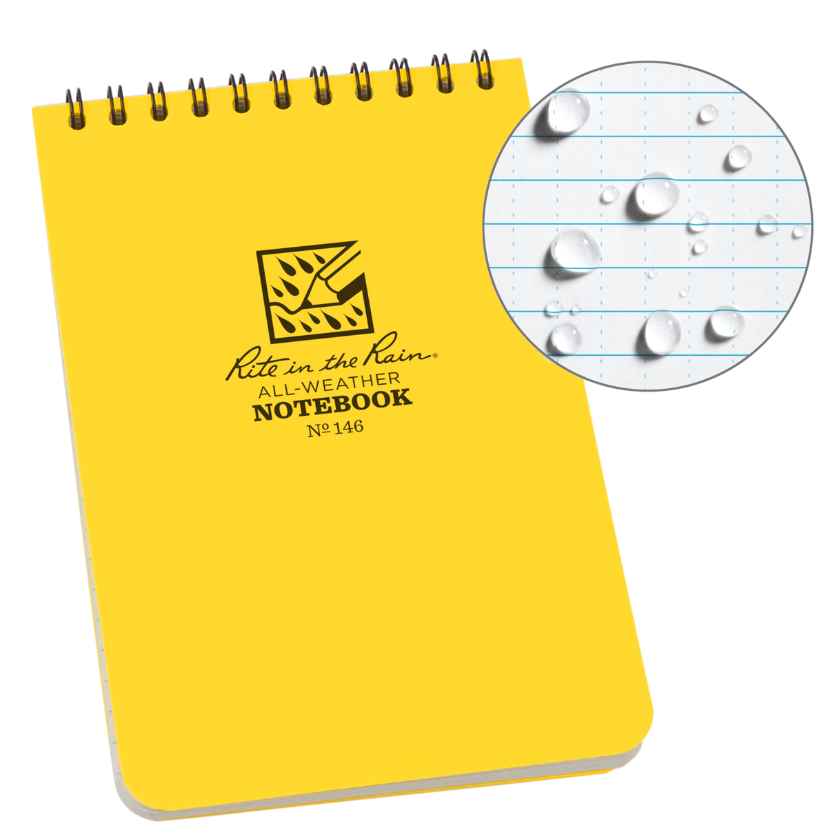 Rite in the Rain Top Spiral Polydura Notebook Yellow - 4" x 6" 100 Pages (Each)
