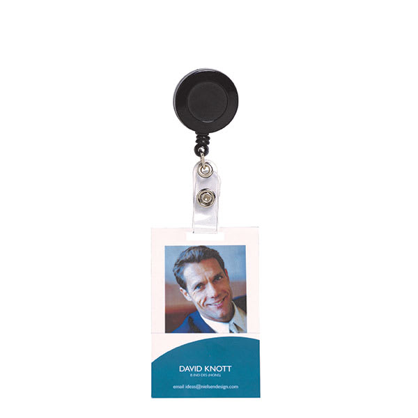 Rexel Retractable ID Card Holder with S Black (Each)