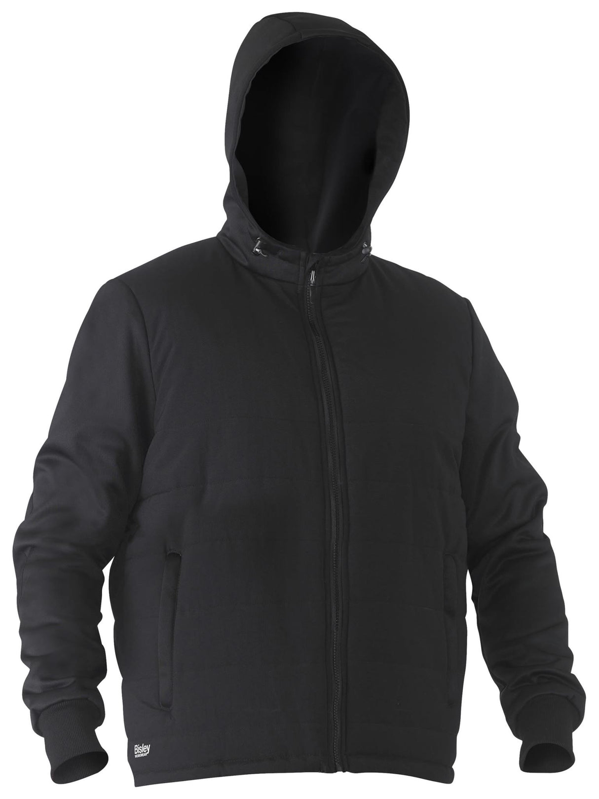 Bisley, FLX & MOVE Puffer Fleece Hooded Jacket - Black (Size: 4XL)