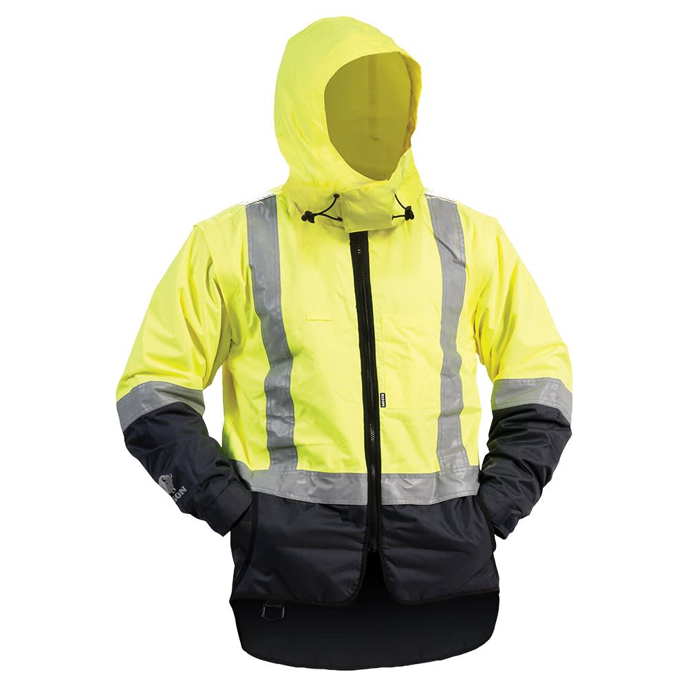 Bison, Stamina Hi Vis Zip Off Sleeve Jacket, 51205 - Yellow/Navy (Size: S)