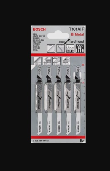 Bosch T101 AIF Clean For Hard Wood Jigsaw Blade