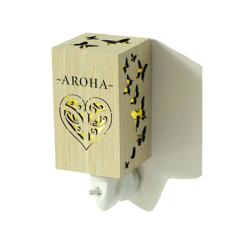 Aroha Wood Grain Plug In Night Light