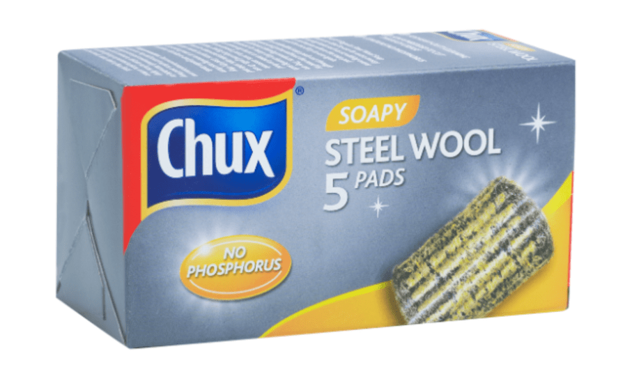 Chux Soapy Steel Wool Soap Pads 5 Pack (Packet)