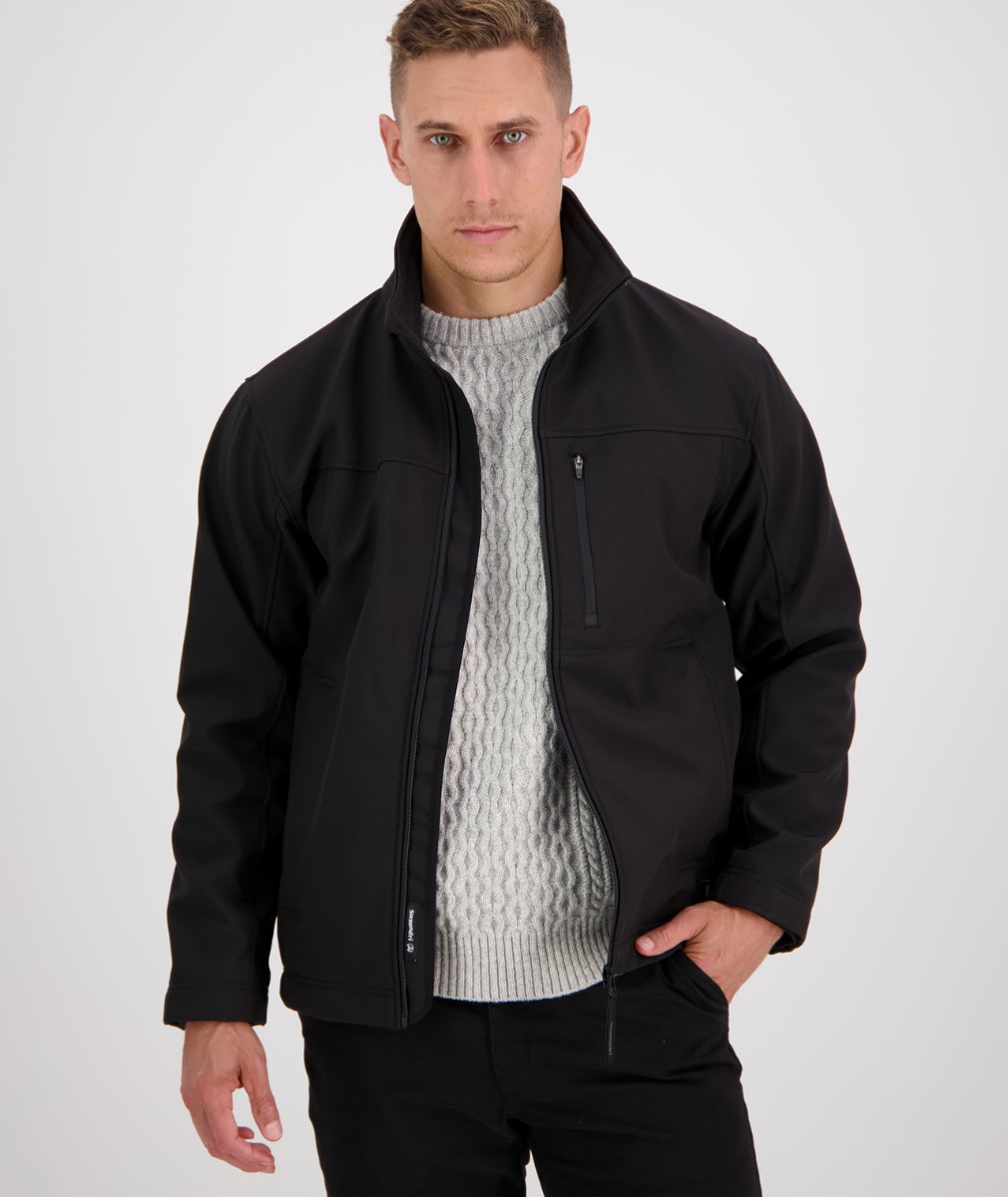 Swanndri, Redwoods Softshell Jacket - Black (Size: L)