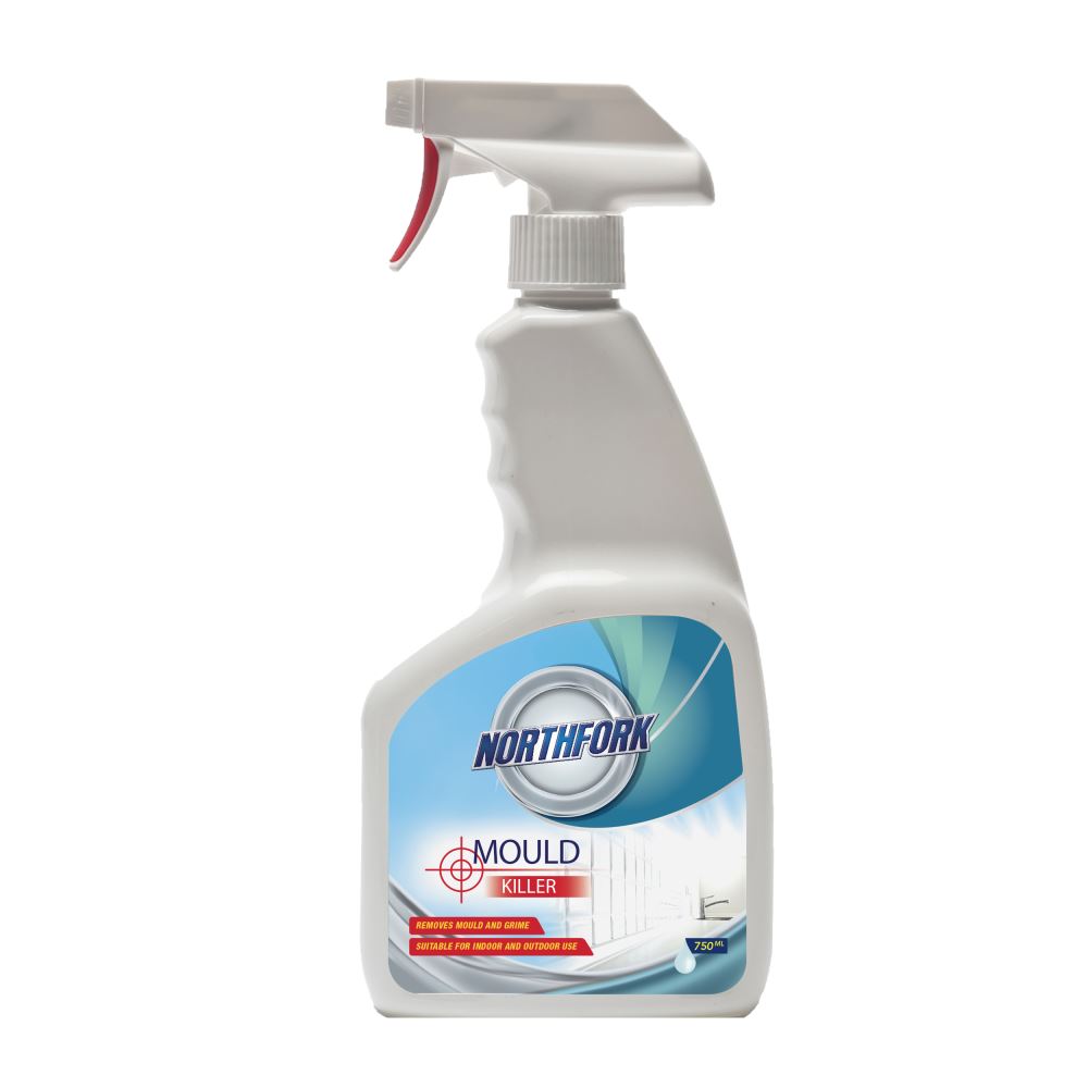 Northfork Mould Killer 750ml bottle, designed to eliminate mould, mildew, soap scum, and grime in high-moisture areas.