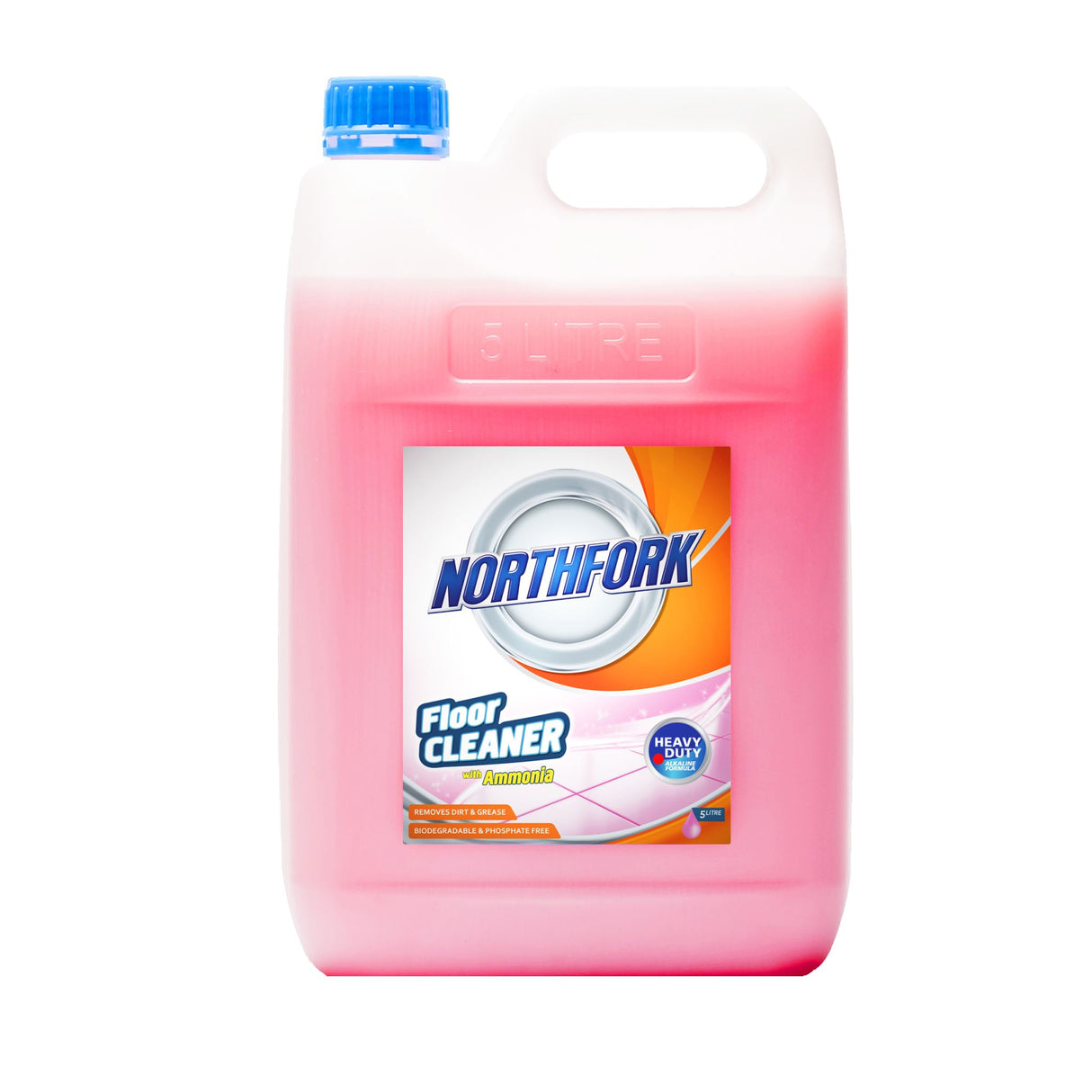Northfork Floor Cleaner with Ammonia 5L, a heavy-duty cleaner for spotless, hygienic floors without soil redeposit.