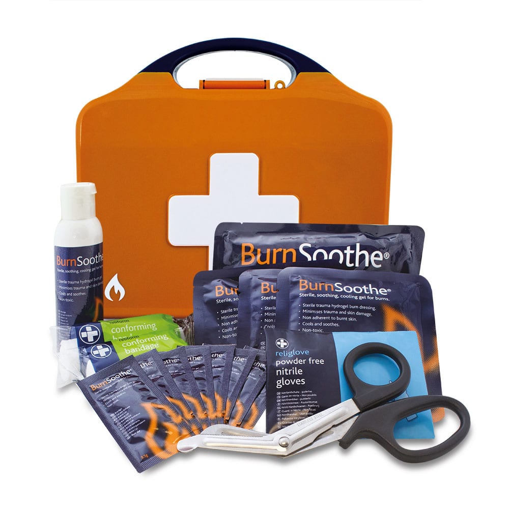 Red Cross Burns First Aid Kit Wall Mountable