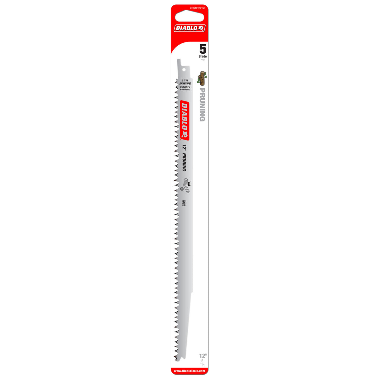 Diablo Fleam Ground Recip Blade for Pruning 12"/305mm Pack of 5 (Pack)