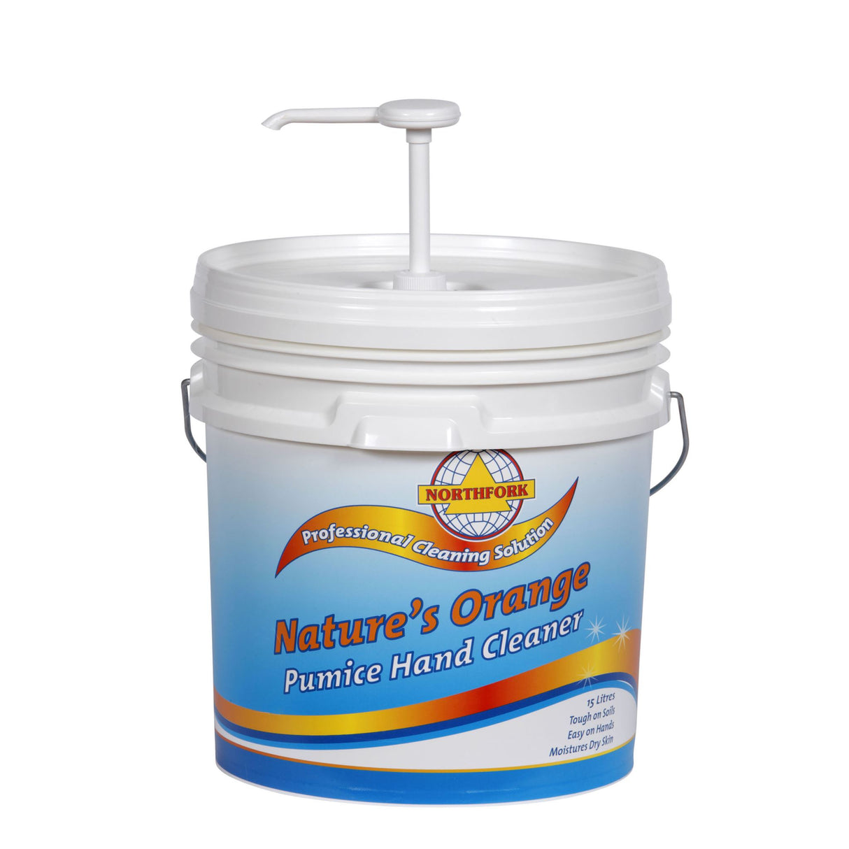 Northfork Nature's Orange Pumice Hand Cleaner 15L, powerful grease remover with natural ingredients and citrus scent.