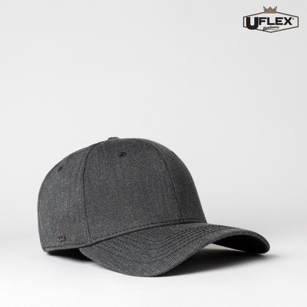 UFlex, Adults Pro Style Cap, U15603 - Char Melange (Size: 2XL)