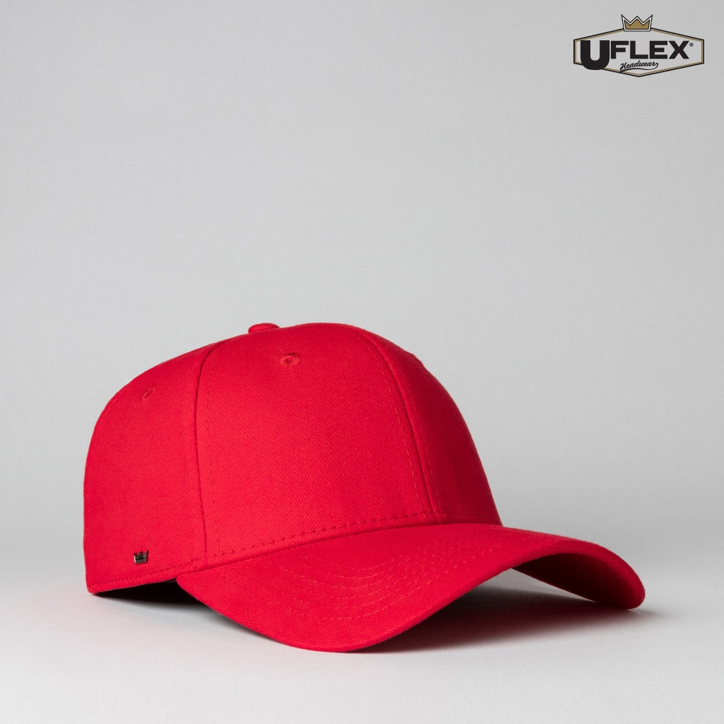 UFlex, Adults Pro Style Cap, U15603 - Red (Size: 2XL)