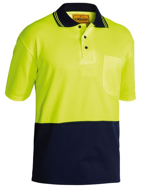 Bisley, Hi Vis Short Sleeve Polo, BK1234 - Yellow/Navy (Size: S)