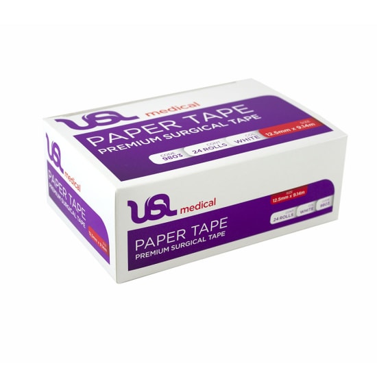 USL Medical Paper Tape-12mm x 9m-Box of 24 (Each)