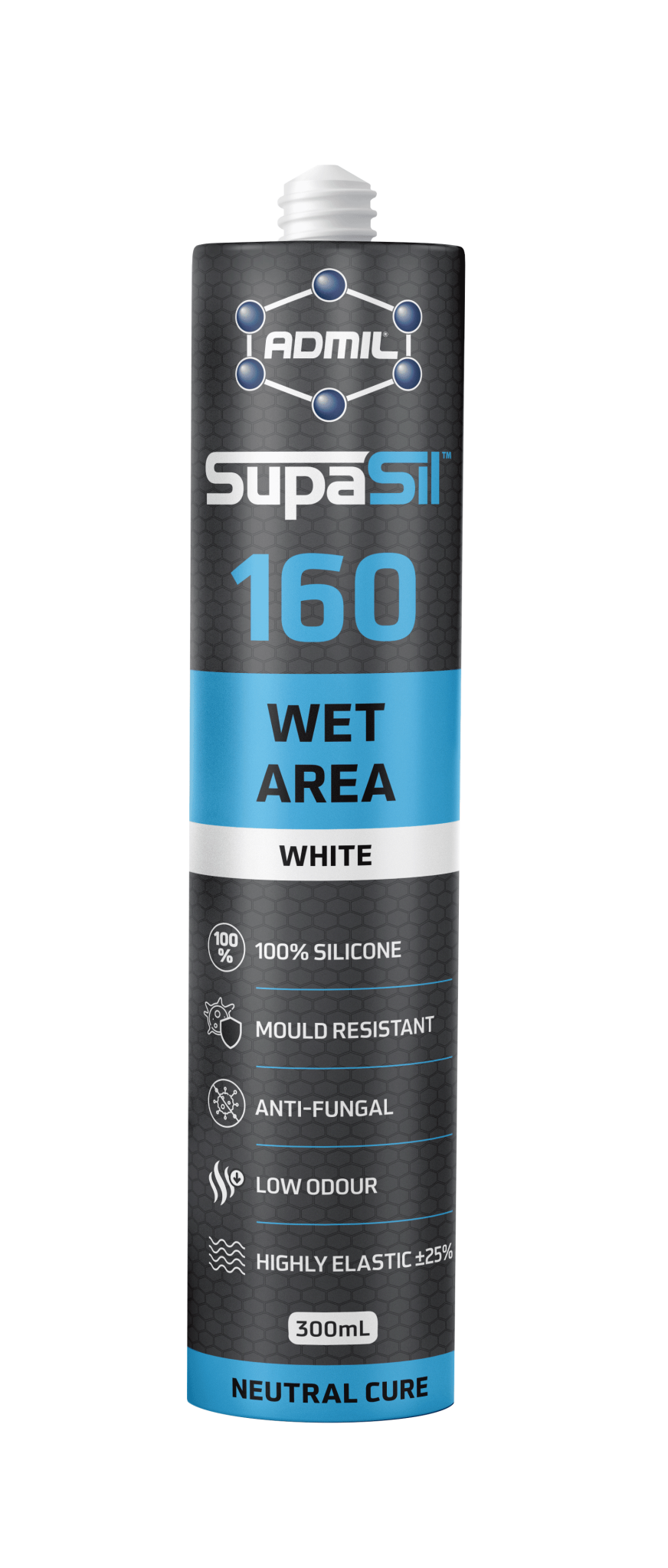 Admil SupaSil 160 Wet Area Translucent-300ml (Each)