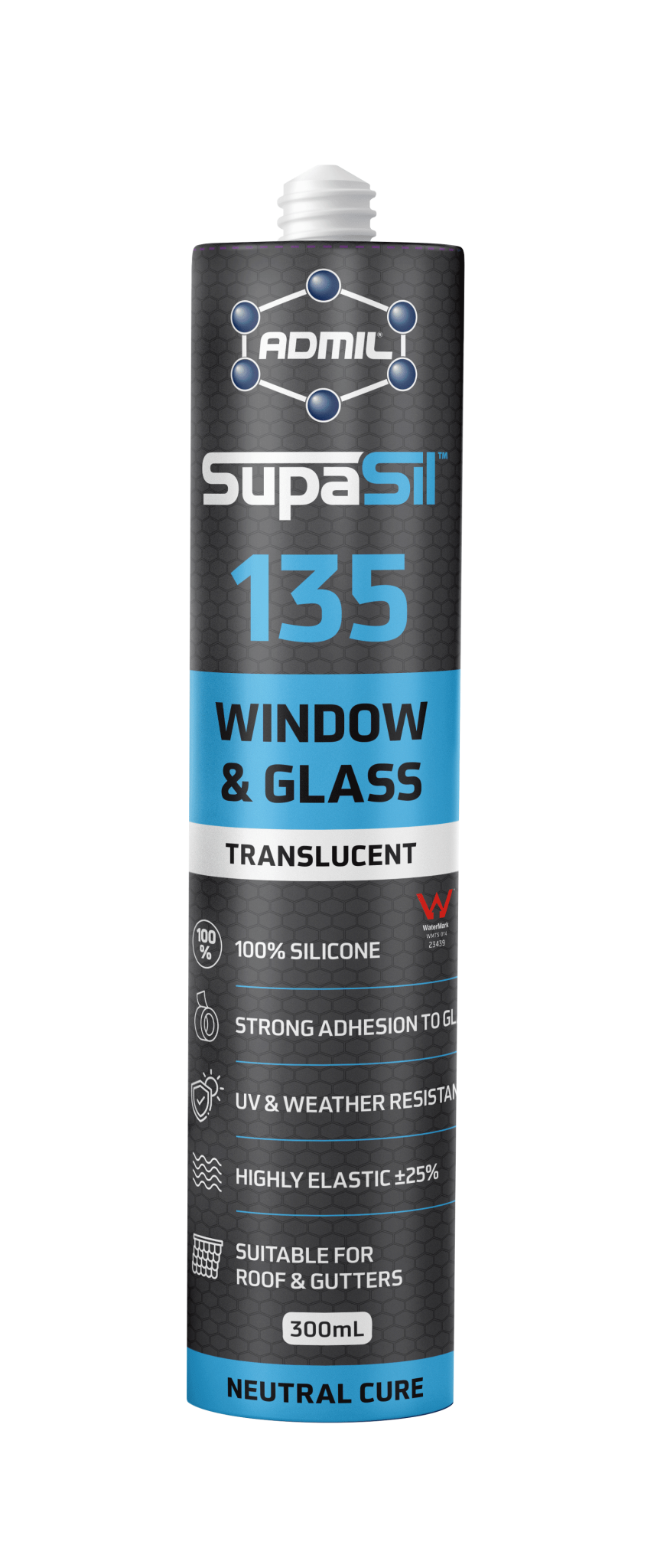 Admil SupaSil 135 Window & Glass Translucent 300ml