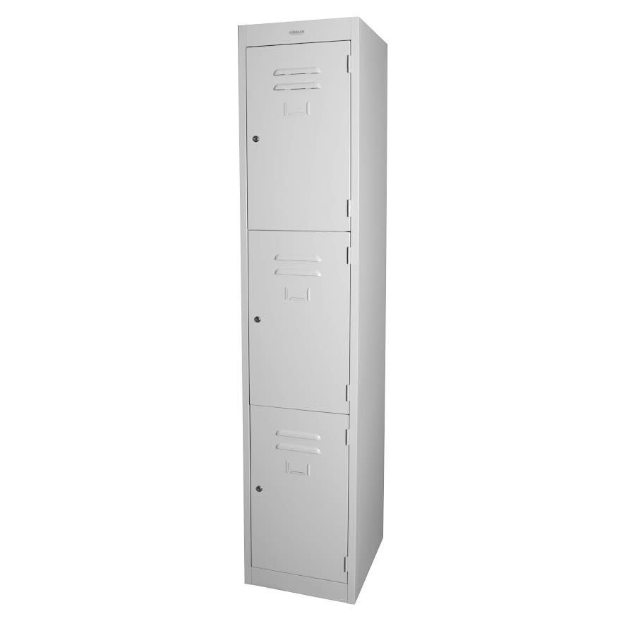 Steelco 3 Door locker Padlatch Silver Grey 380mm Wide (Each)