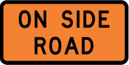 Road Works Sign | On Side Road - W950mm x H500mm - Single Sided