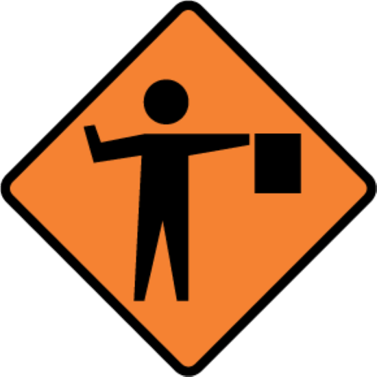 Road Works Sign | Flag Man-W750mm x H750mm (Each)