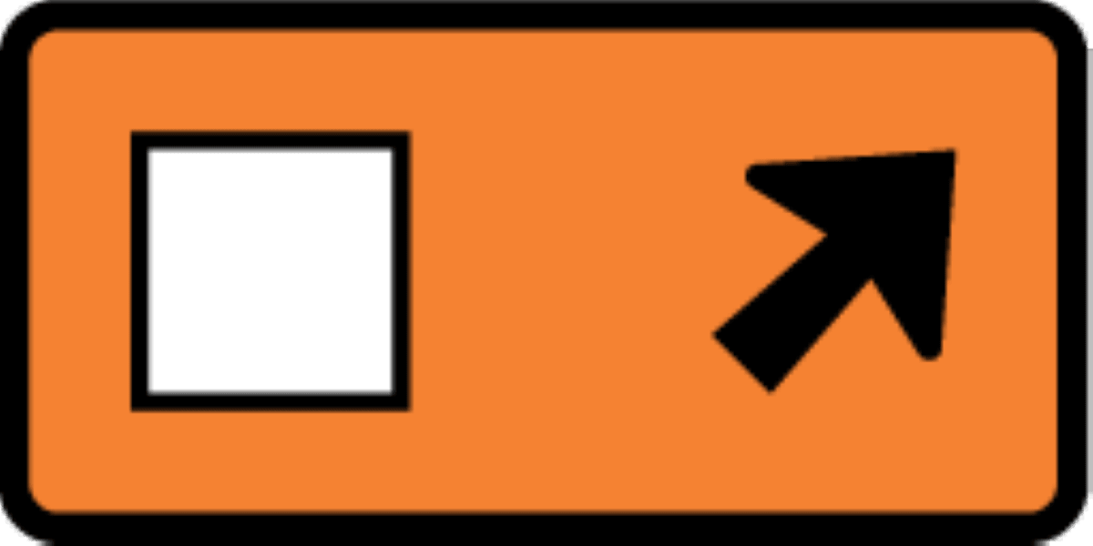 Road Works Sign| Detour Arrow 45 Deg Right/Left W1200mm x H450mm