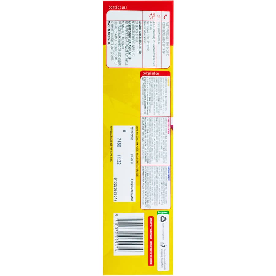 Arnotts Shapes Crackers Multipack Cheese Lovers 375g 15pack