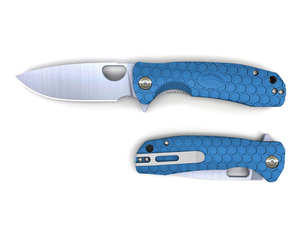Honey Badger Flipper Knife - Blue Large (Each)