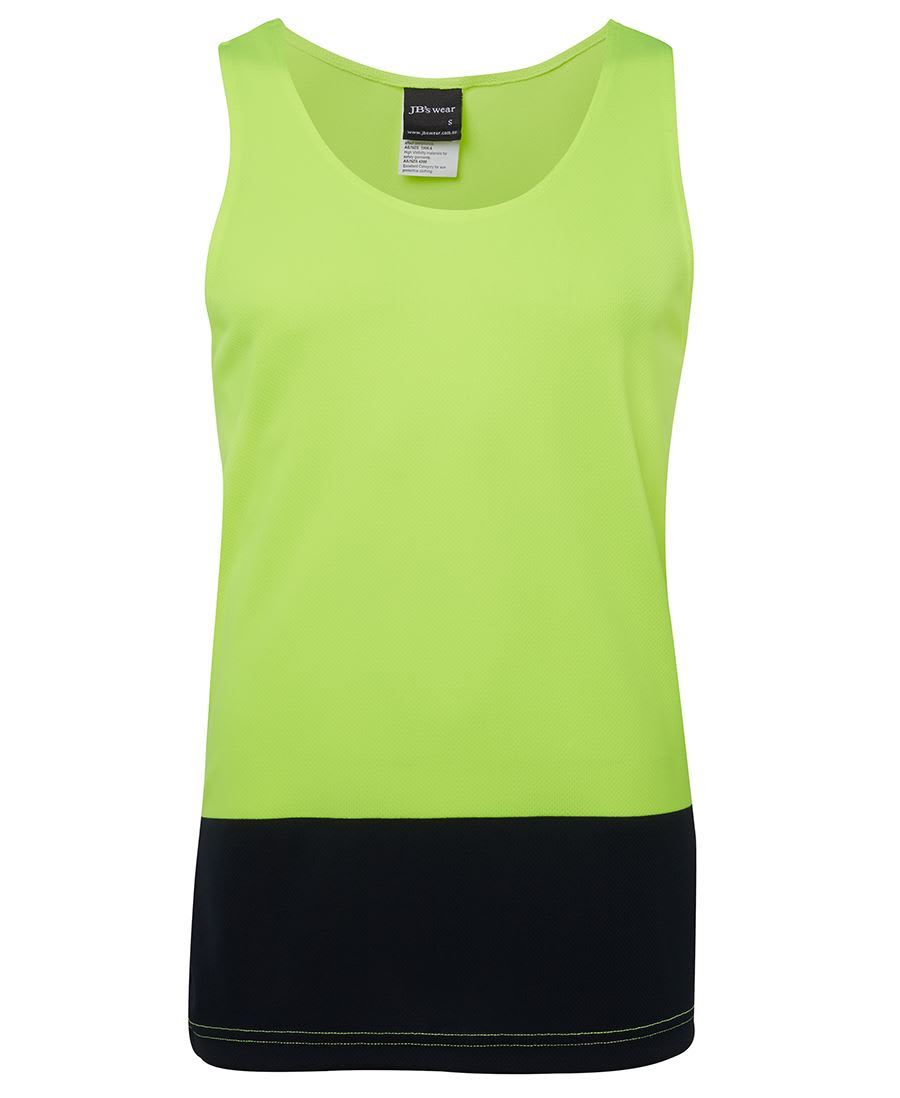 JB's Wear, Hi Vis Singlet, 6HTS - Yellow/Navy - 3XL